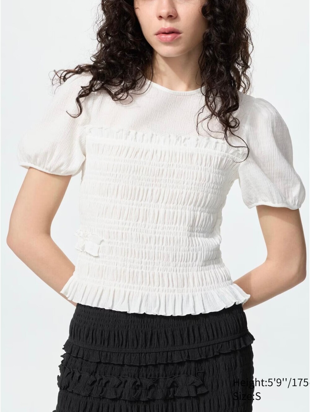 Uniqlo Cecilie Bahnsen Shirring Volume Sleeve T-Shirt NWT White Small